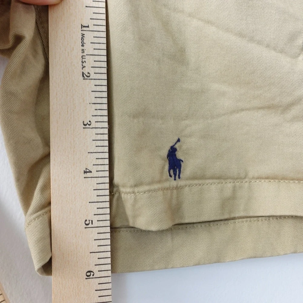 Polo Ralph Lauren Boys 20 Tan Khaki Logo Allover Shorts Simple Basic Summer 30x5
